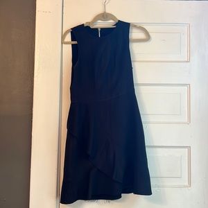 Parker suede ruffle front dress